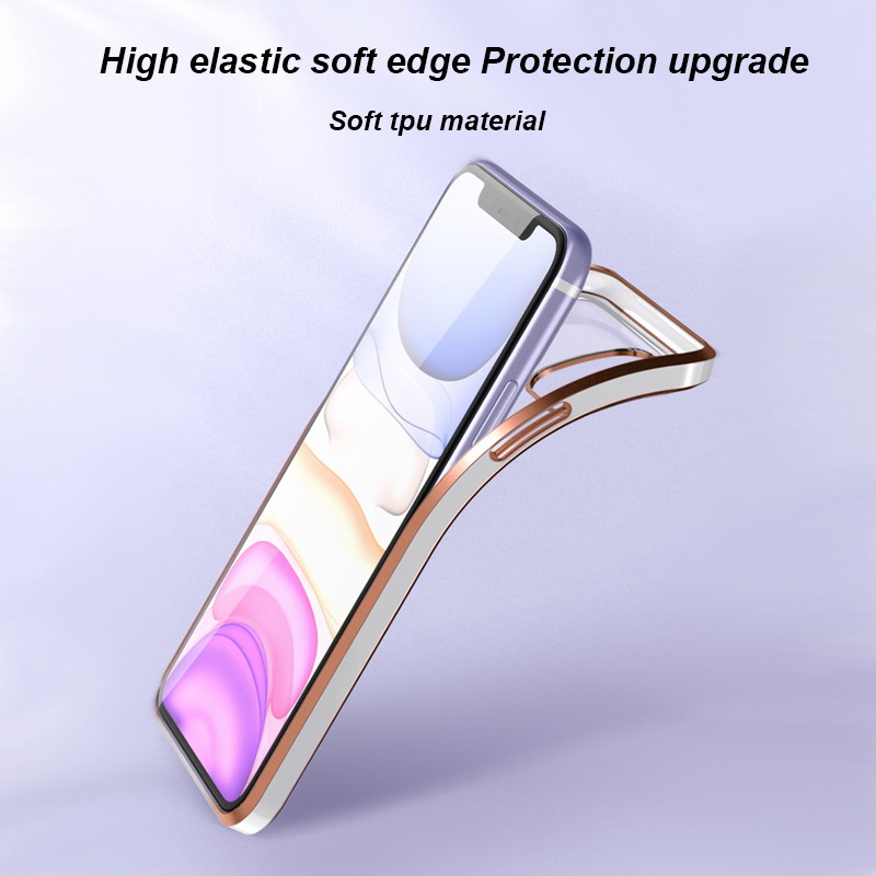 Ốp Điện Thoại TPU Trong Suốt Mạ Viền Cho iPhone 13 12 11 Pro Max 12Pro 12 Mini Xs Max XR X 7 8 SE 2020