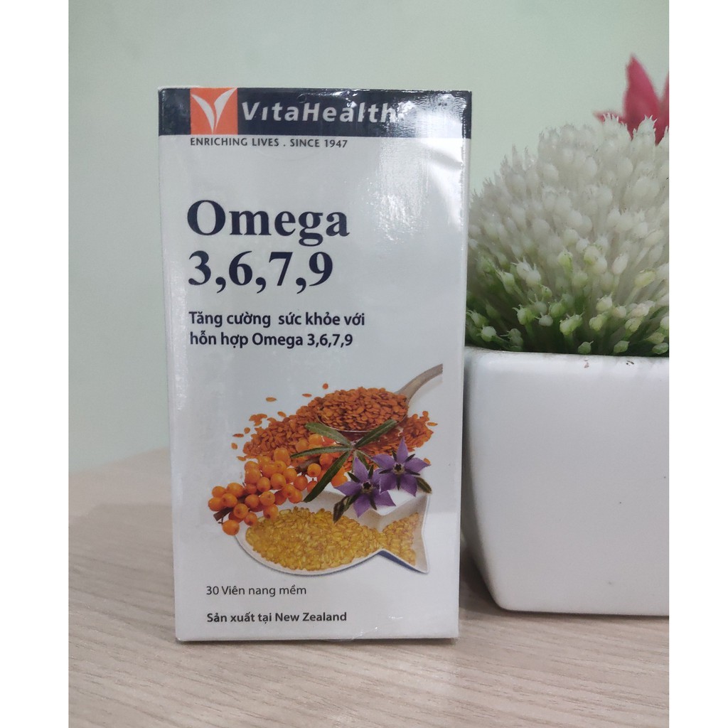 Viên Uống Giảm Cholesterol và Triglycerid Trong Máu Và Giảm Xơ Vữa Động Mạch VitaHealth Omega 3,6,7,9 (Hộp 30 viên)