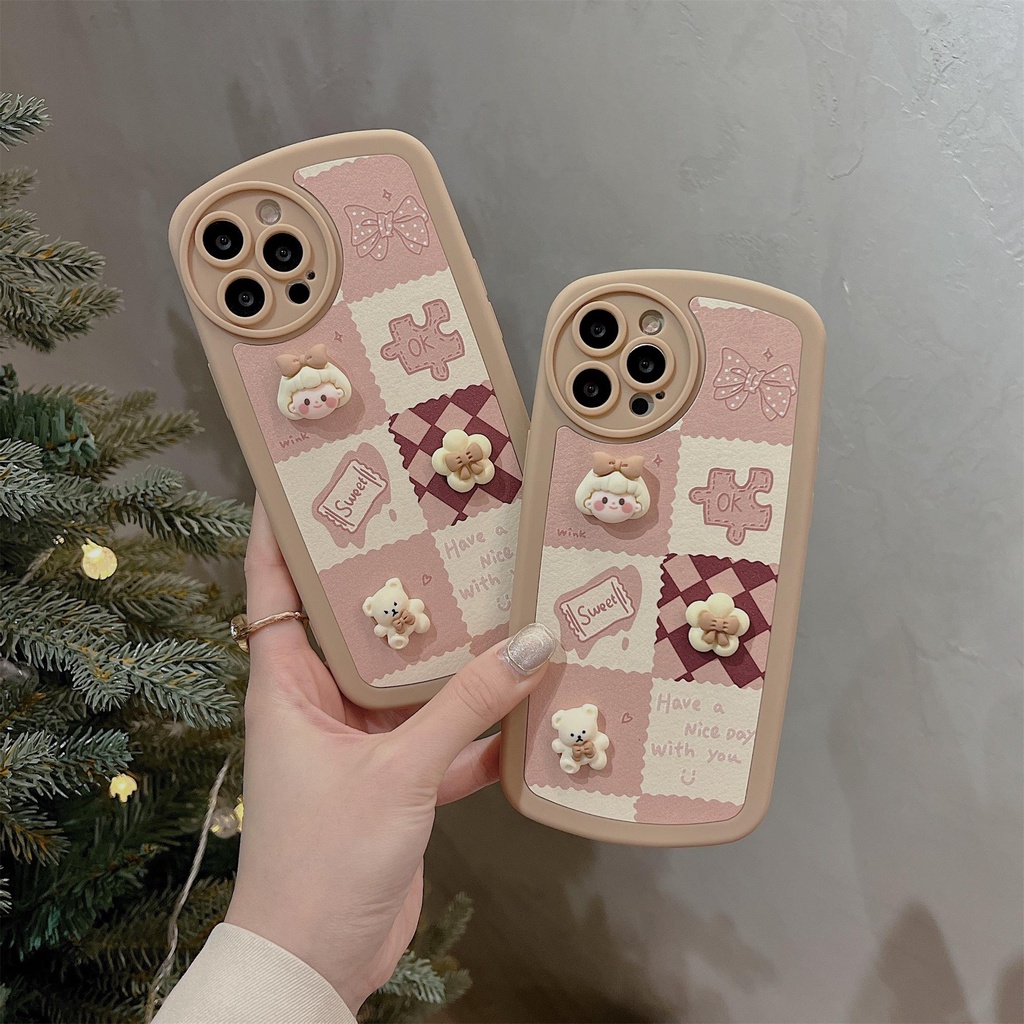 Ốp Điện Thoại Hình Gấu 3D Chống Sốc Cho iPhone 13 12 11 Pro Max X XS XR 7 8 Plus