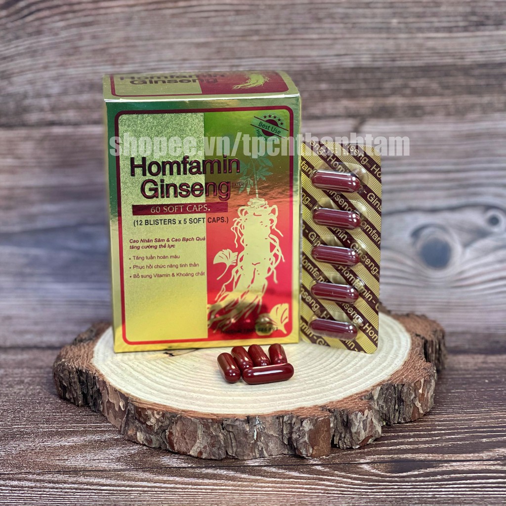 Vitamin tổng hợp HOMRAMIN GINSENG bổ sung cao nhân sâm, tăng cường sức đề kháng, bồi bổ cơ thể - Hộp 60 viên