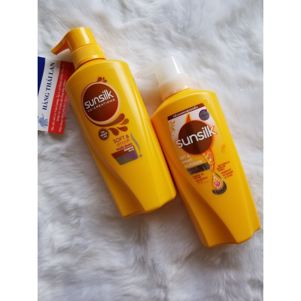 Combo Dầu gội và Dầu xả  Sunsilk Thái Lan 450ml siêu mềm mượt