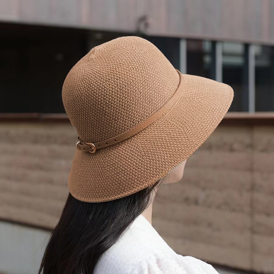 Mũ Vải Form Mềm Nữ Kết Hợp Vòng Dây Da Phong Cách Châu Âu P2141