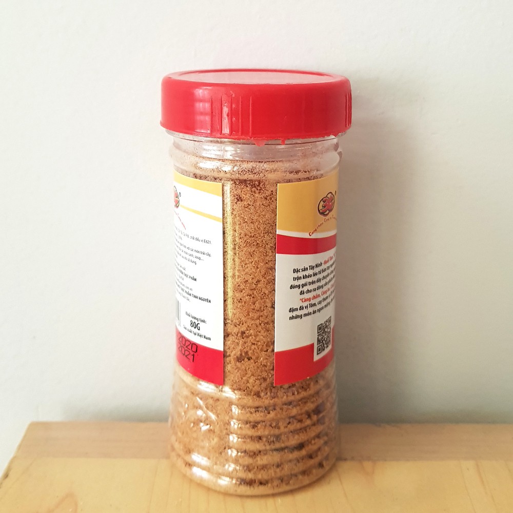 Muối tôm Tây Ninh lọ 80gr đậm đà vị Tôm cay thơm vị ớt