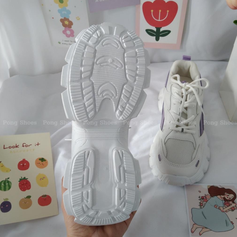 Giày sneaker nữ mùa Hè phong cách Ulzzangs màu trắng xám, trắng tím FULL HỘP 1286 RUS