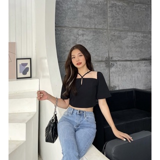 Áo croptop tay phồng lucetfashion ceri top