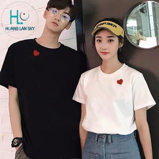Áo thun cặp đôi tình yêu tay ngắn in hình trái tim nhí AD-03