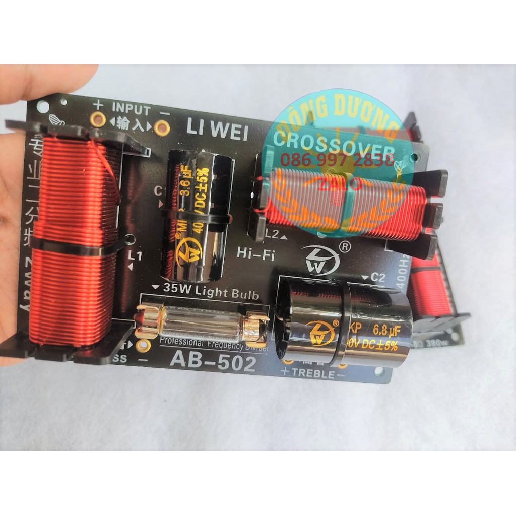 MẠCH PHÂN TẦN 2 LOA AB502 - DÙNG CHO 1 BASS 1 TRÉP