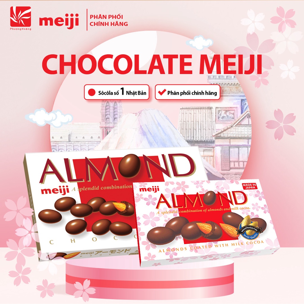 Socola Hạnh Nhân Meiji Almond Chocolate 42g/88g Nhật Bản