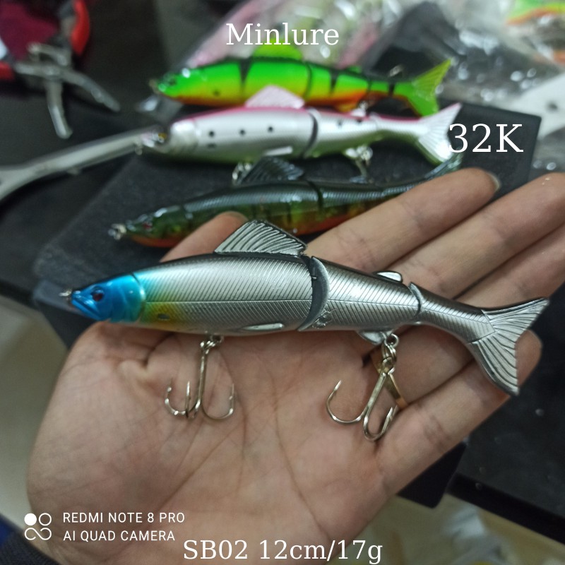 Mồi giả swimbait SB02 12cm/17gr mô phỏng 3D như cá thật thích hợp câu các loại các săn mồi nước ngọt