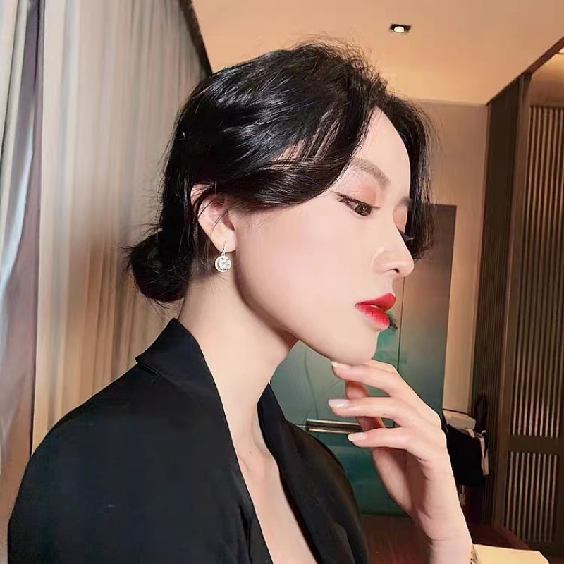 Mới Set Khuyên Tai Đính Đá Zircon Sang Trọng Cho Cô Dâu