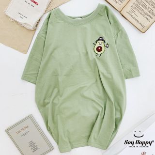 Áo phông thêu quả bơ - ảnh thật