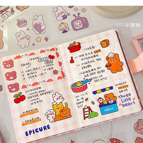 Combo 25 Tờ Sticker Hoạt Hình Chống Thấm Nước Dễ Thương - Dán Trên Nhiều Chất Liệu