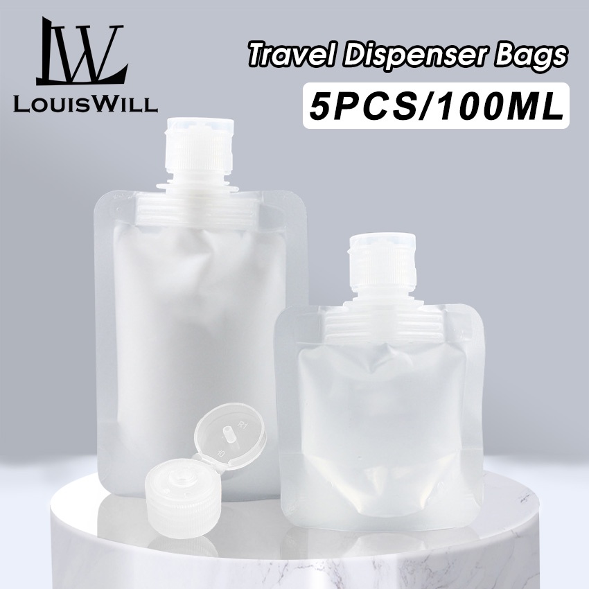 Set 5 Túi Đựng Mỹ Phẩm Trong Suốt Chống Rò Rỉ 50ml / 100ml Tiện Dụng Khi Đi Du Lịch