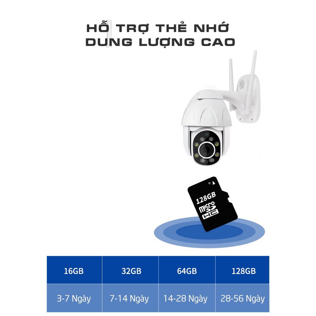 (Tặng thẻ nhớ YOOSEE 32GB, bảo hành 24 tháng)Camera xoay 360 độ PTZ,camera ngoài trời, chống nước,Xem đêm có màu