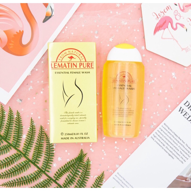 Dung dịch vệ sinh LEMATIN-PURE FEMALE WASH 250ml - (NEW phiên bản mới, màu đậm hơn, nâng cấp chất lượng)