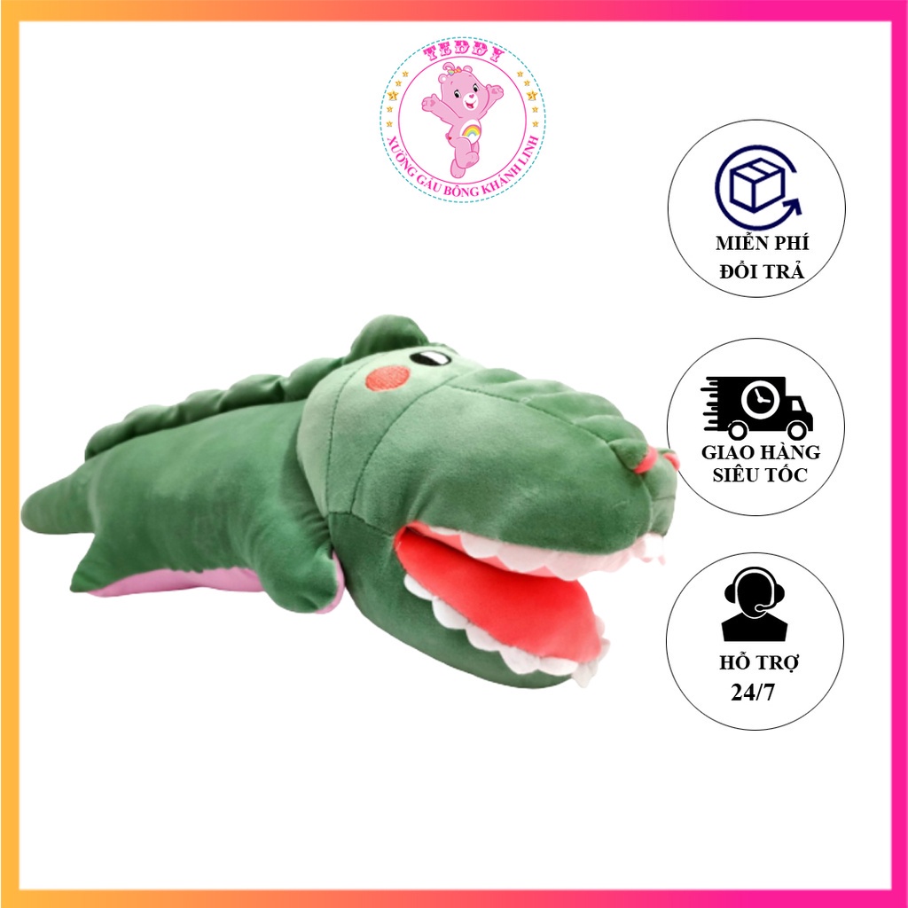 Gấu Bông Hà Mã Size 50Cm Hàng Cao Cấp Vải Nhung Co Dãn 4 Chiều Mặt Siêu Ngộ Nghĩnh Xuất Dư Siêu Thị Có Thể Giặt Máy