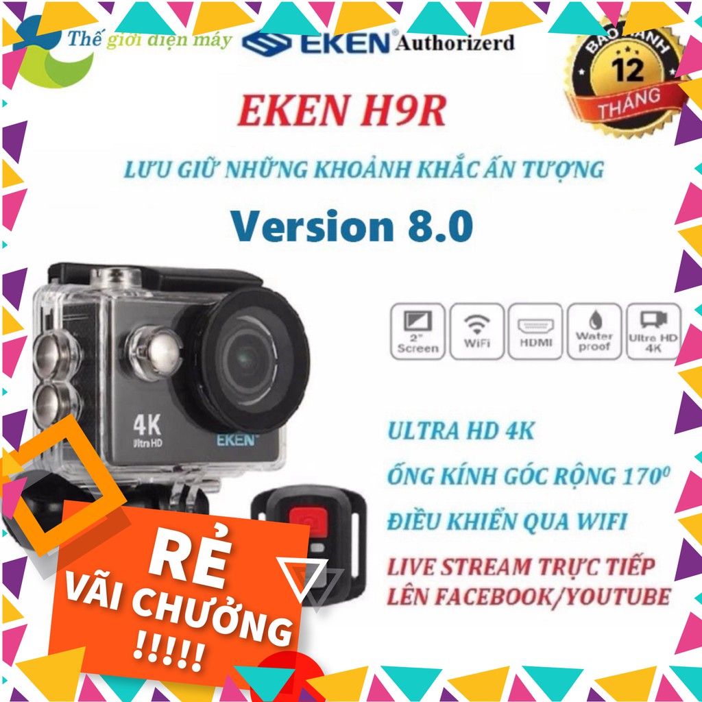 [SALE] Camera hành trình oto Eken H9/H9R ultra HD 4K wifi phiên bản mới nhất V8.1, camera hành động eken h9r .