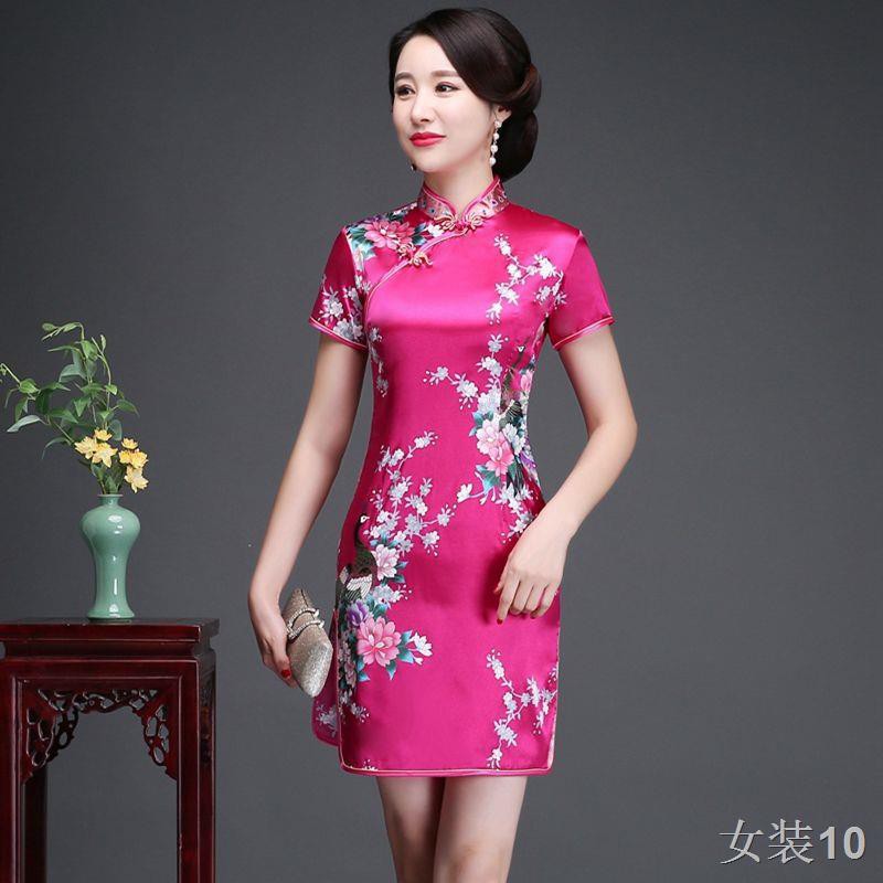 Cheongsam 2018 Phiên bản cải tiến mới của mùa thu và đông Váy sườn xám khario Retro Hàng ngày ngắn Slimd