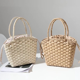 Túi cói cầm tay - hình thang dốc - đan sole