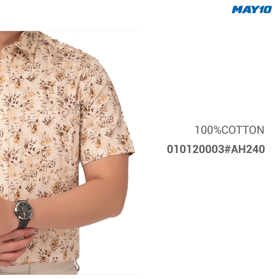 Áo sơ mi nam cộc tay dáng suông May 10 mã 010120003 màu AH240