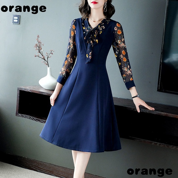 Đầm Dáng Rộng Họa Tiết Hoa Thời Trang Mùa Thu 2022 Mới Mẻ Cho Phụ Nữ Trung Niên