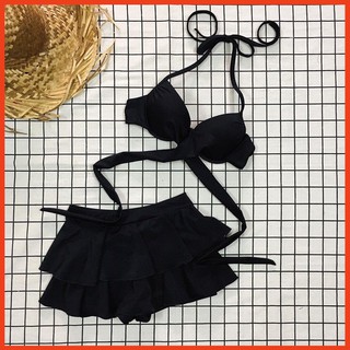 Bikini hai mảnh đen váy 2 tầng mặc đi biển đi bơi mới nhất tại Hà Nội