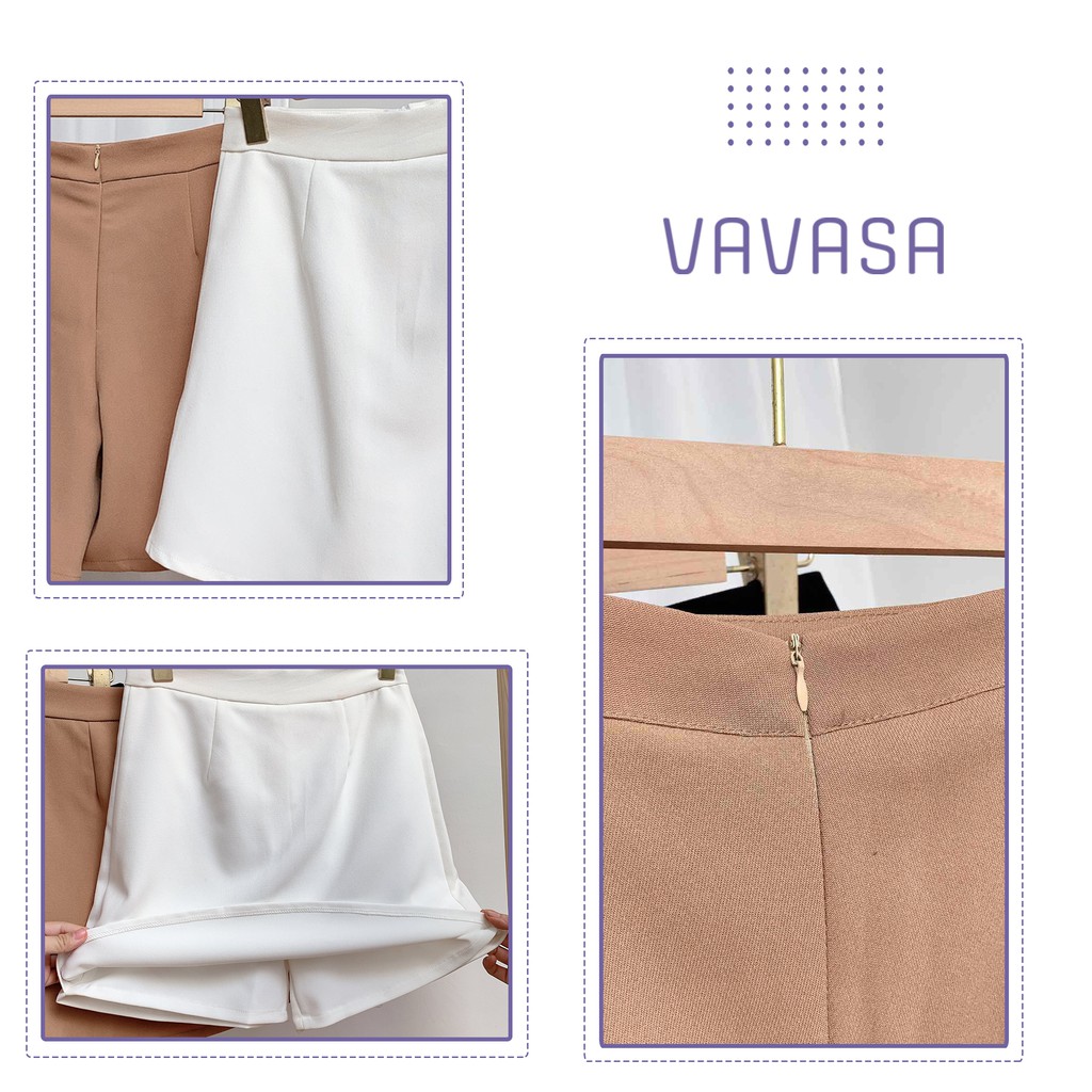 Quần giả váy nữ bigsize ống rộng lưng cao ngắn chữ a VAVASA CV14 | WebRaoVat - webraovat.net.vn