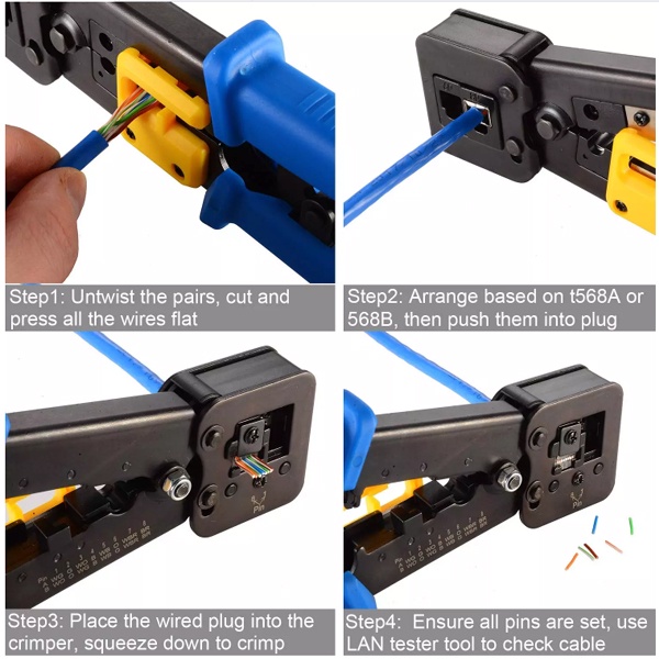 Kềm xuyên thấu bấm mạng đa năng RJ45, RJ112 cao cấp Tool