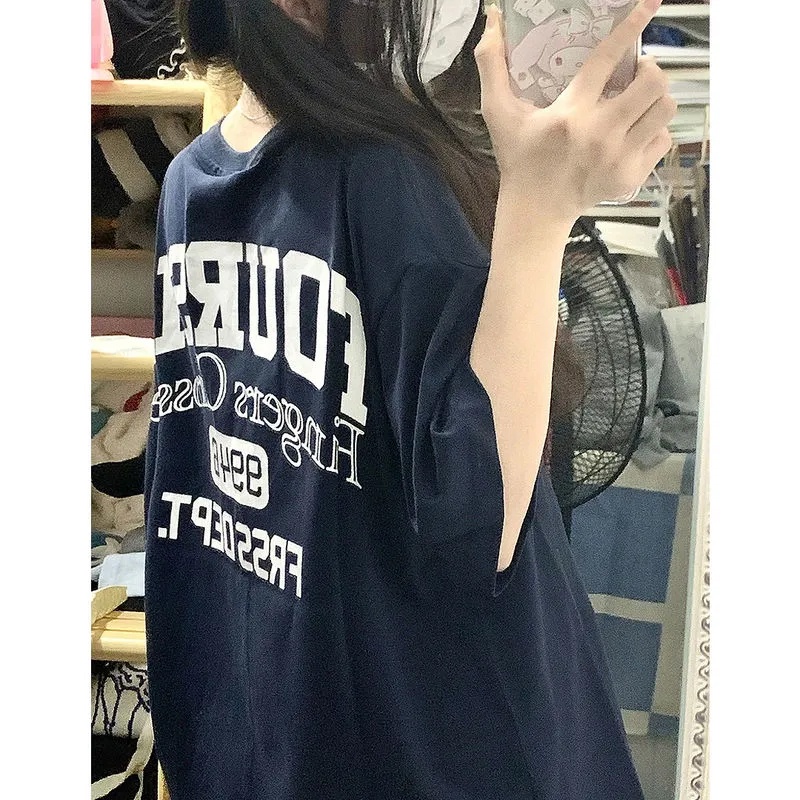 NRVP Áo thun 100% cotton dáng rộng thời trang Hàn Quốc cho nữ