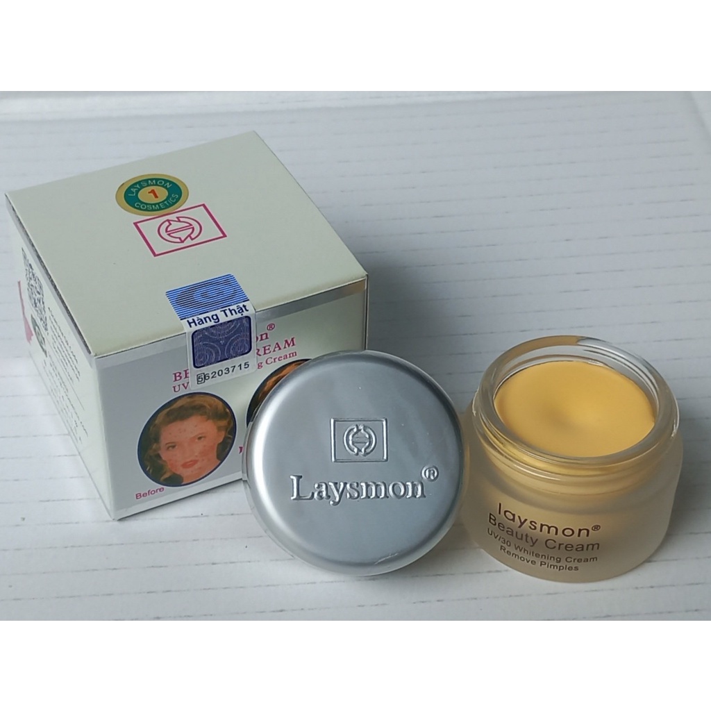 Kem Laysmon Beauty Cream 15g dưỡng trắng da (mụn trứng cá đen, tàn nhang, vết nám)