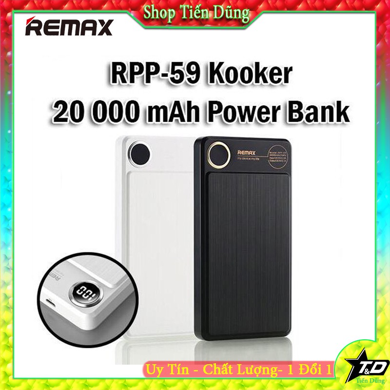 PIN DỰ PHÒNG REMAX RPP-59 DUNG LƯỢNG 20000mAh có đèn led