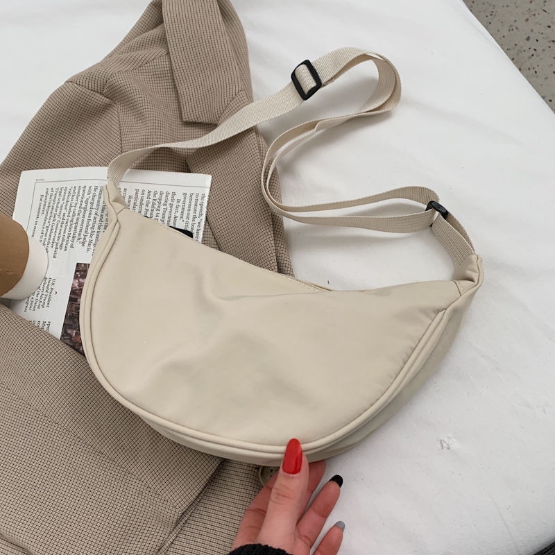 Túi Đeo Chéo Vai Bằng Vải Canvas Nylon Gọn Nhẹ 4 Kiểu Tùy Chọn