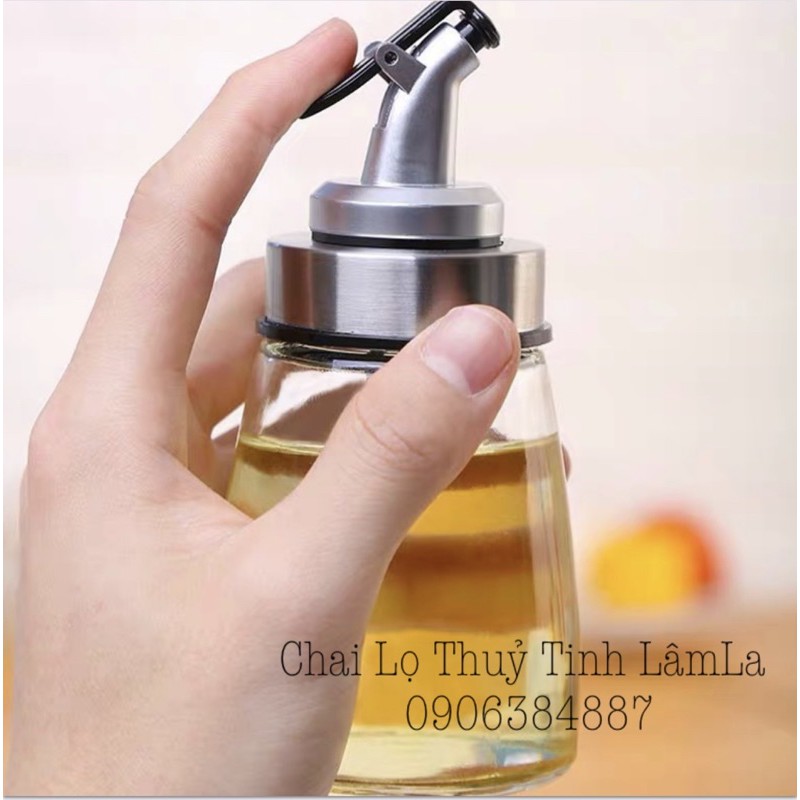 Bình Thuỷ Tinh Rót Dầu Cao Cấp 160ml | Rót Dầu Ăn , Tinh Dầu , Nứơc Mắm , Gia Vị