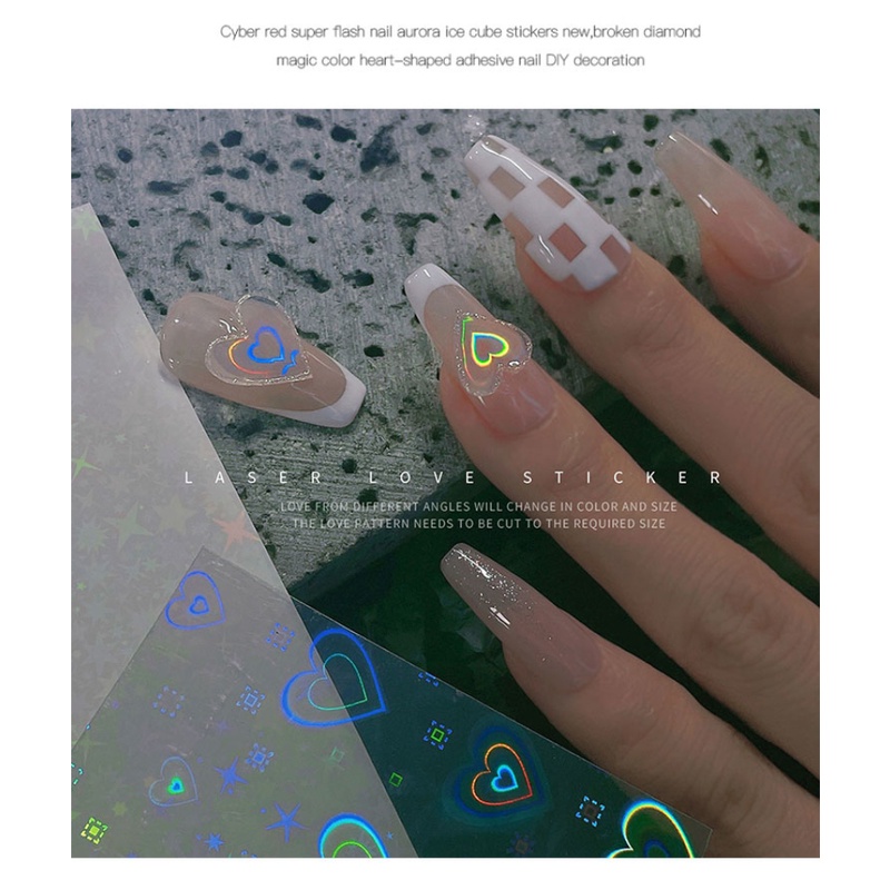 Nhãn Dán Trang Trí Móng Nghệ Thuật Màu Laser Ánh Sao Hoang Dã