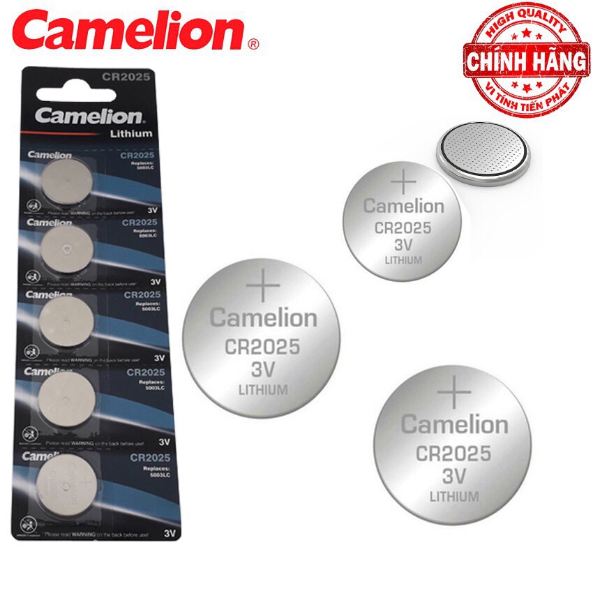 Pin CR2025 Camelion 3V Lithium vỉ 5 viên