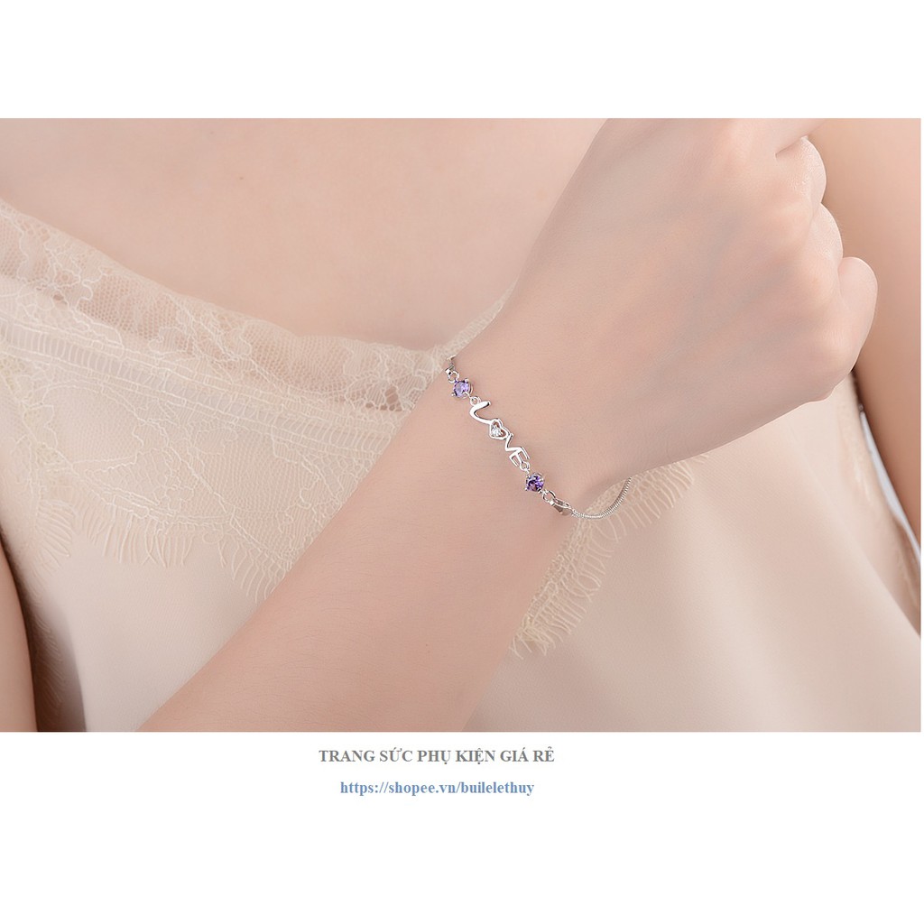 Vòng tay nữ chữ Love bạc ý 925-LT33
