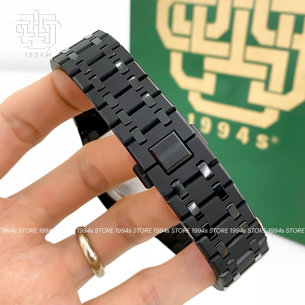 Đồng hồ nam Casio G-Shock GA-2100-1A1 custom AP Royal Oak, Black Steel x Chrome Layer, hàng chính hãng, bảo hành 05 năm