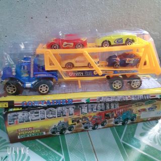 Hộp đồ chơi xe container 2 tầng chở 4 ôtô nhỏ