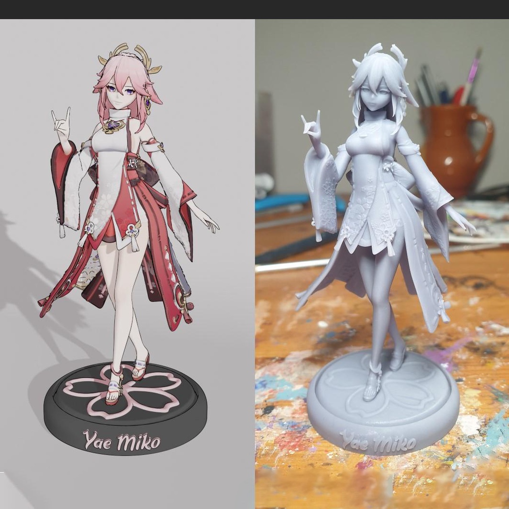 Mô Hình Yae Miko Genshin Impact Bằng Chất Liệu Nhựa Resin - Cao 18 cm