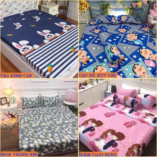Ga trải giường poly cotton 1m6 nhiều mẫu lựa