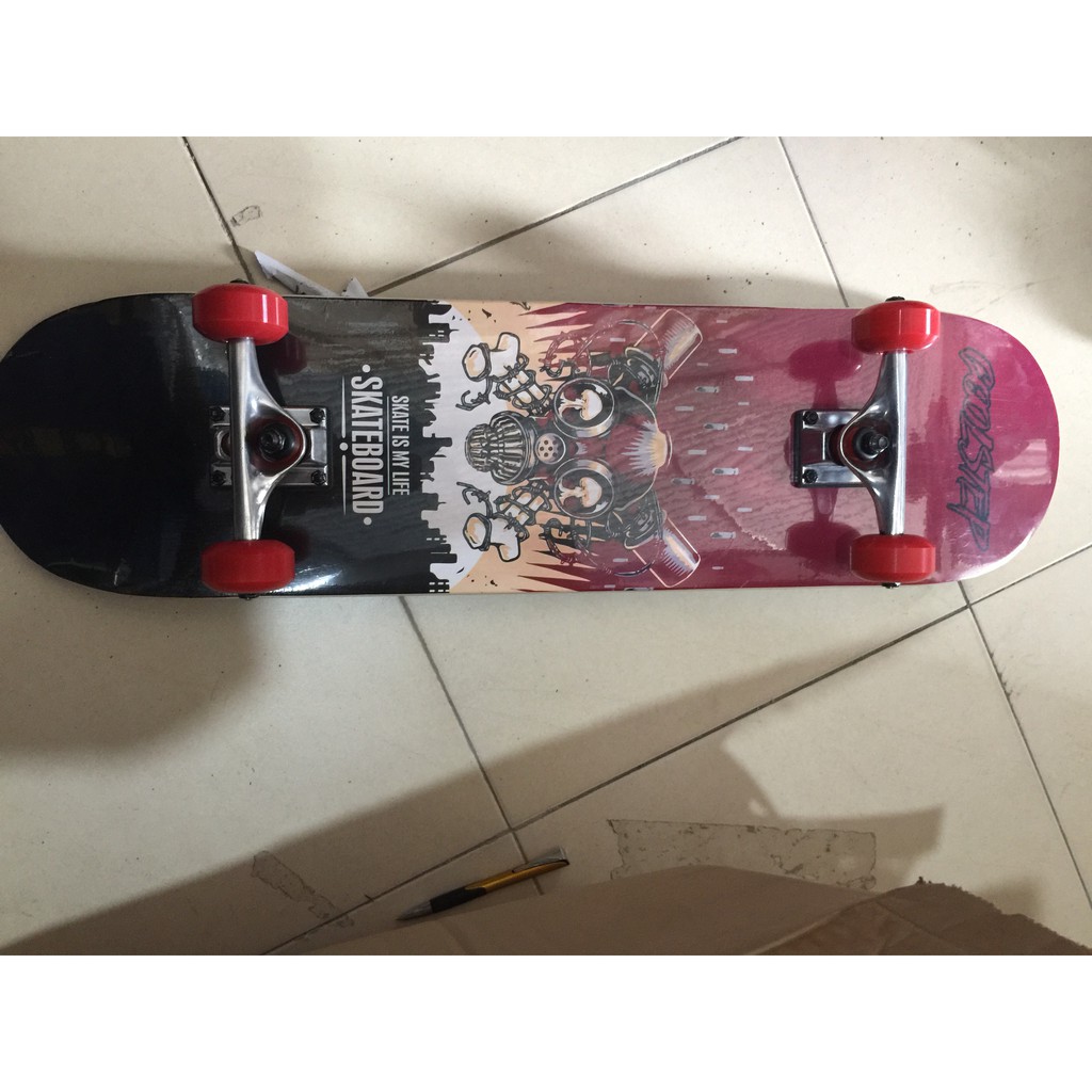 [ẢNH THẬT] Ván Trượt Skateboard Gỗ 1023 trục hợp kim + gỗ ép 3 lớp+ bánh cao su