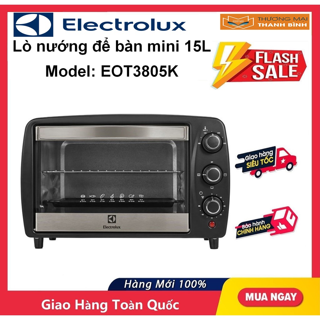 Lò nướng mini để bàn Electrolux 15 lít EOT3805K