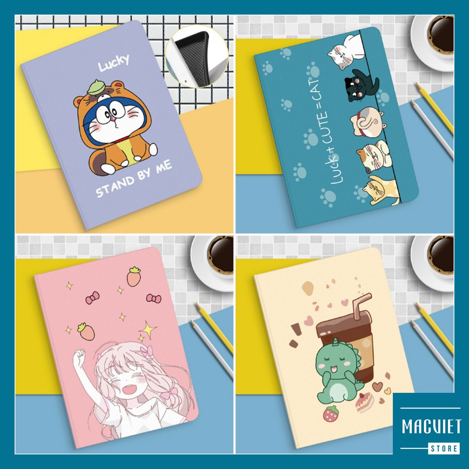 [Viền Silicone] Bao Da iPad, Ốp iPad In Hoạt Hình Cực Chất