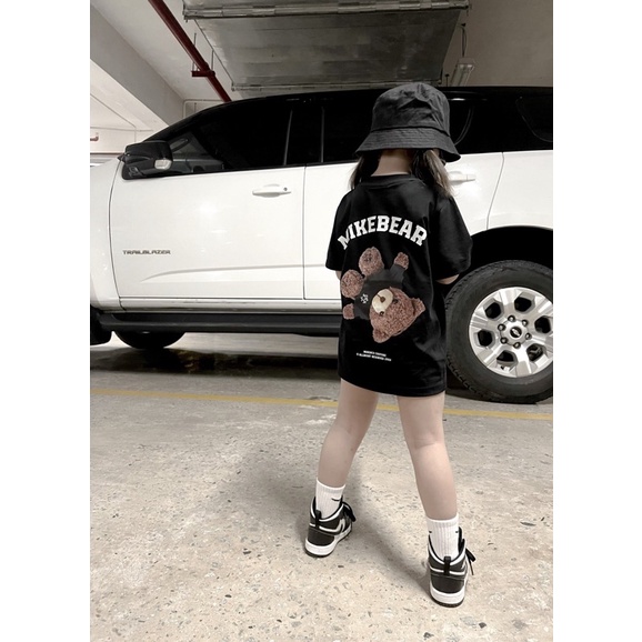 Áo thun tay lỡ Mikebear cho bé và gia đình , áo phông trẻ em unisex , Kid_genZ