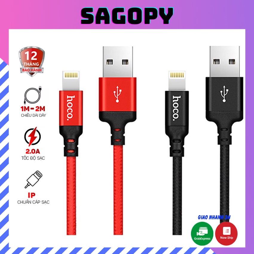 Dây sạc nhanh Hoco X14 IP 6/7/8Plus/X/Xs/XsMax/11ProMax/12ProMax/13/13Promax, cáp sạc điện thoại, tai nghe, pin dự phòng