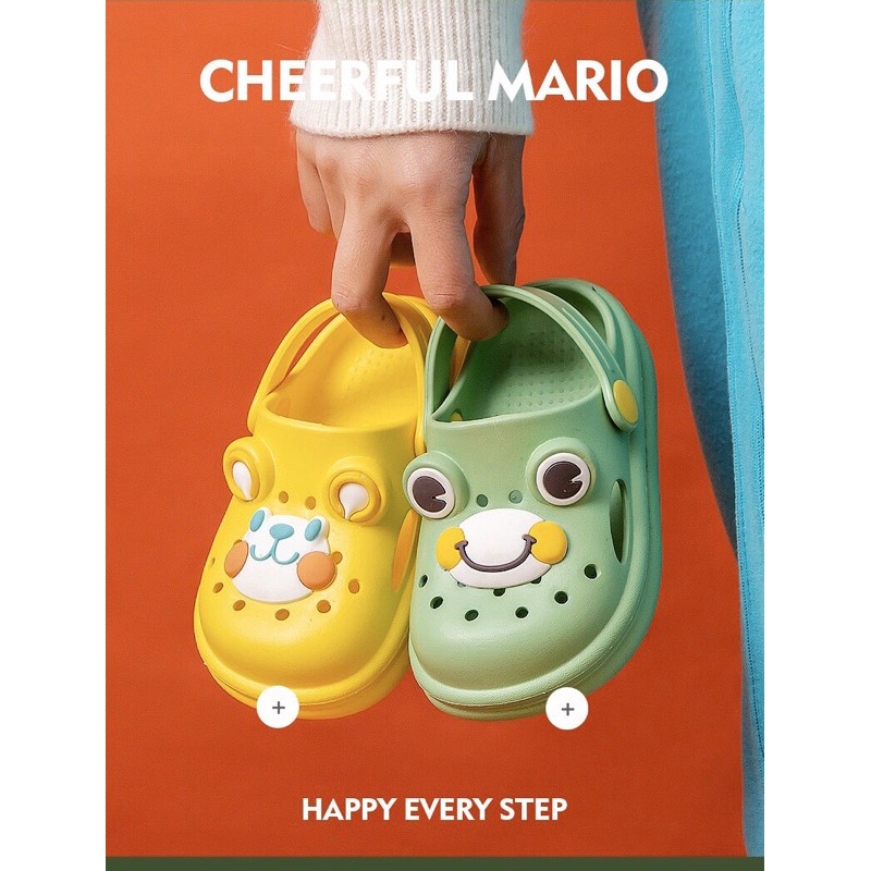 Dép sục cho bé Cheerful Mario Ếch Chuột [hàng chính hãng] siêu nhẹ chống trơn trượt mã SMA7