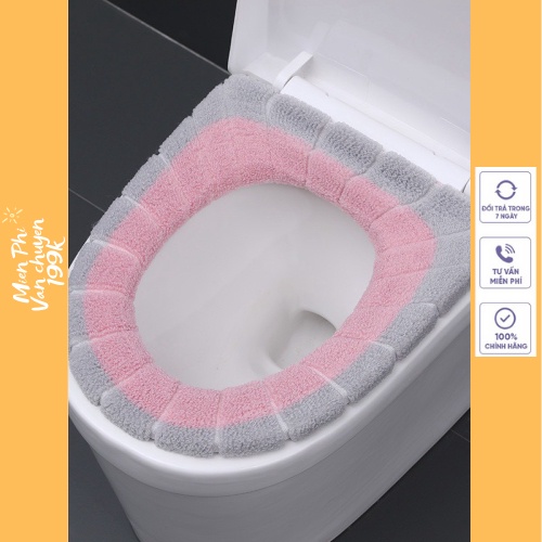 Miếng Lót Bồn Cầu Nỉ Lông Chống Lạnh 2 Màu Siêu Đẹp 88206