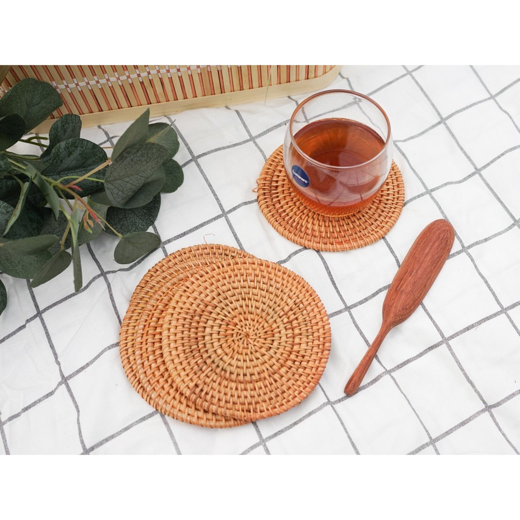 , lót decor trang trí chụp hình mây tre đan