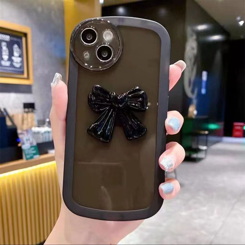 Ốp Điện Thoại Silicone TPU Mềm Trong Suốt Đính Nơ Mắt To 3D Cho Iphone 7G 8G SE 2020 7P 8P 13 12 11 Pro Max XS Max XR X XS