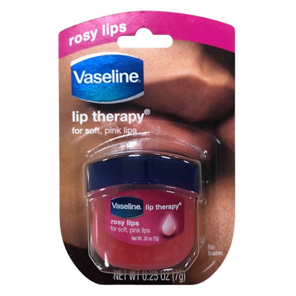 Sáp dưỡng ẩm Vaseline 7g màu trắng/hồng - Sáp dưỡng ẩm phục hồi da khô VSDA2